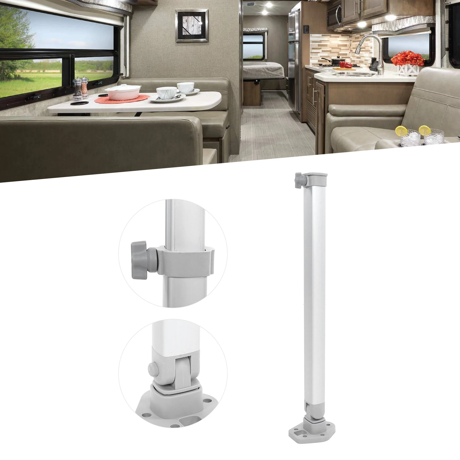 

510‑760mm Height Adjustable Table Leg Lifting Telescopic Folding Support for RV Caravan Boat Yacht