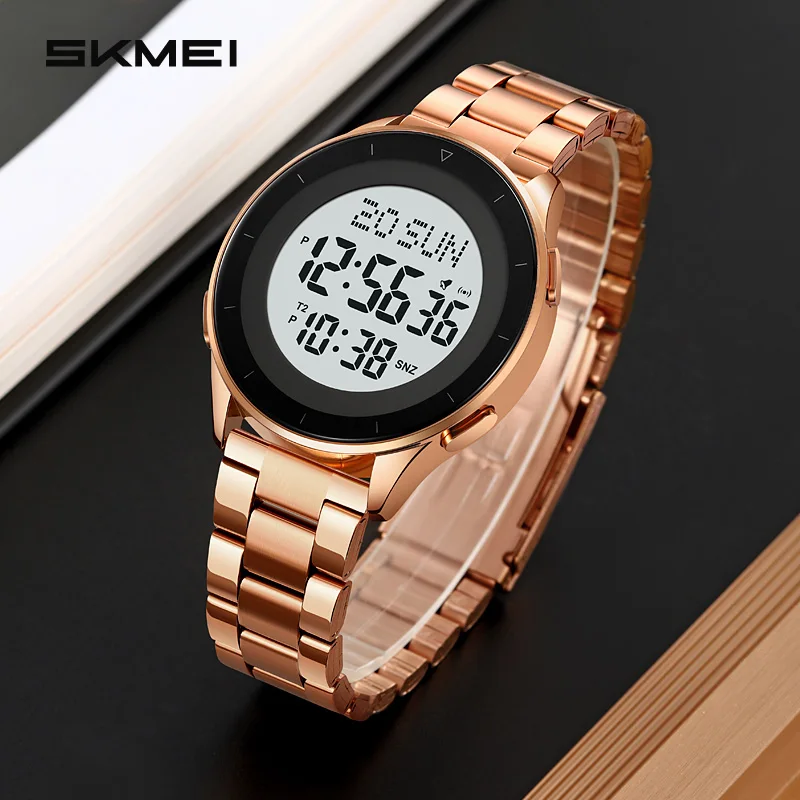 

SKMEI мировое время водонепроницаемые спортивные наручные часы из нержавеющей стали цифровые часы для мужчин женщин деловые электронные часы Reloj Hombre
