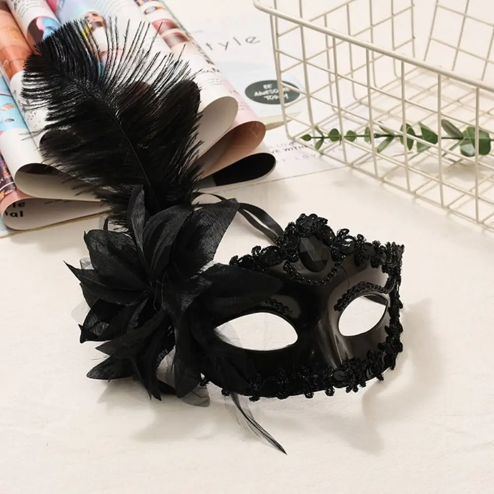 Rhinestone Half-Face Mask Multicolor Seductive Style Masquerade Ball Mask Fancy Prom Flower Halloween Festival Party Mask Ladies