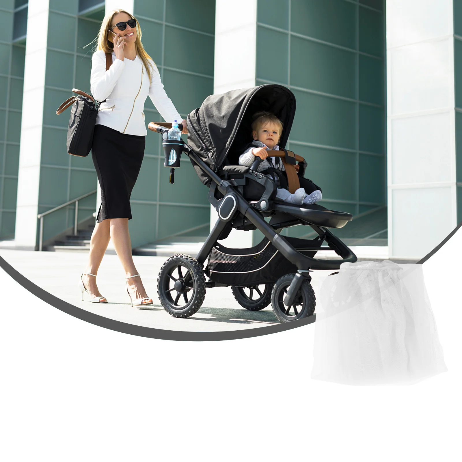 

3Pcs Baby Stroller Mosquito Net Breathable Stretch Mesh Full Cover Netting Universal Baby Stroller Protective Mesh