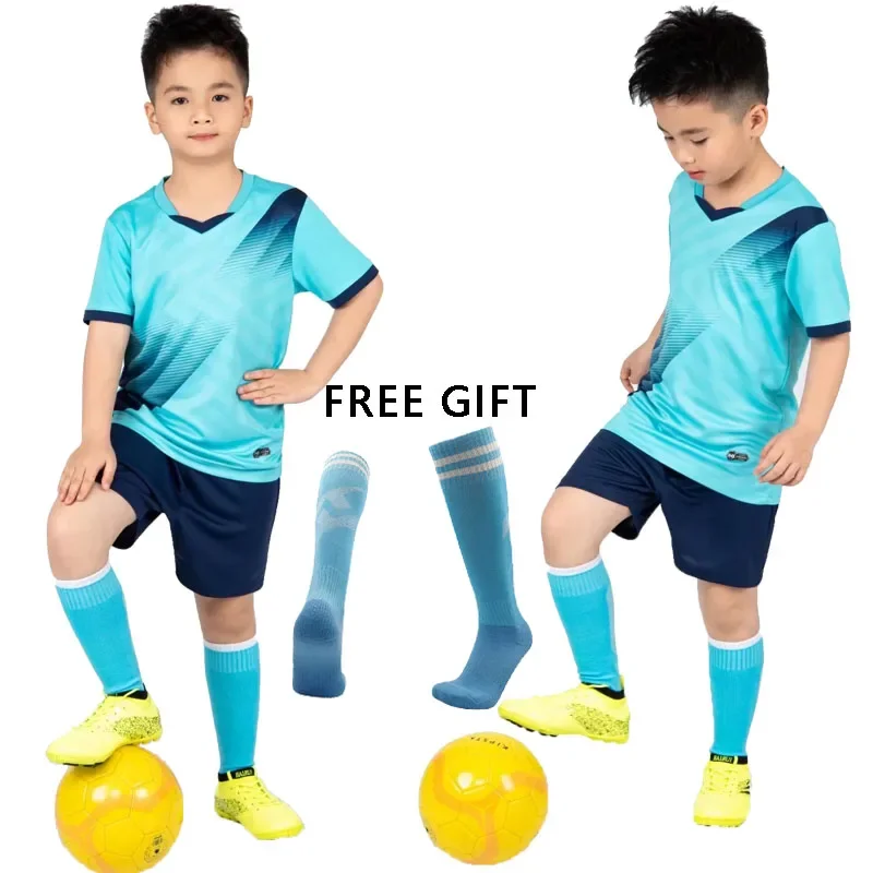 1 Pair Football Soccer Over Knee Socks Free Gife Boys Football Jersey tracksuit Customizable Children Football Jerseys Sets