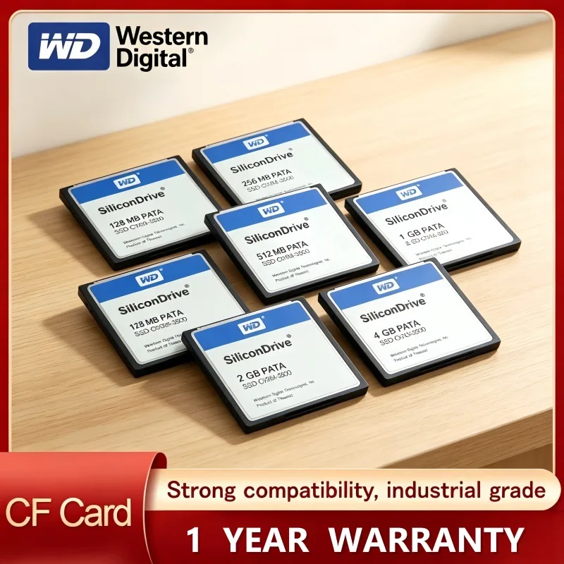 Western Digital WD CF Card 128MB 256MB 512MB Compact Flash Card Memory Card 1GB 2GB 4GB 8GB 16GB For Industrial Equipment