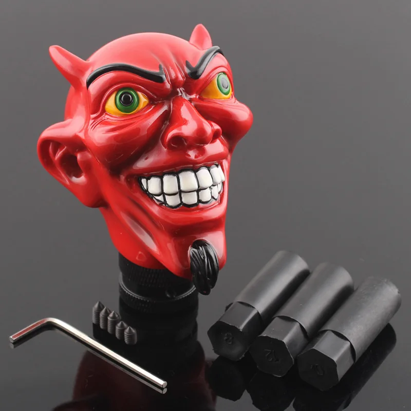 Universal Racing Gear Shifter Knob Manual Shift Lever Knob Red Horn Evil Devil Head Style Car Truck Auto Accessories