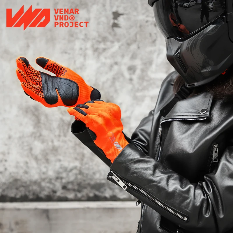 

VND Motorcycle Gloves Summer Breathable Motorbike Racing Anti-fall Riding Men Rider Soft Protection Equipment Women Guantes Moto