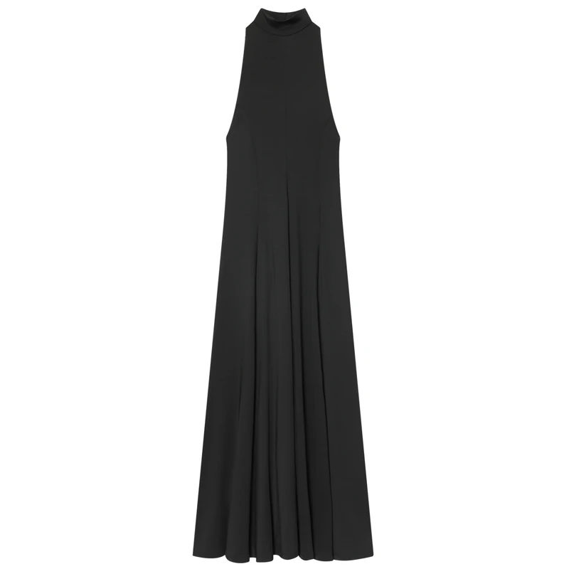 HXAO 2025 Black Halter Dress Womens Dresses Lady Luxury Prom Party Dresses Sleeveless Backless Vestidos Elegant Cocktail Dresses