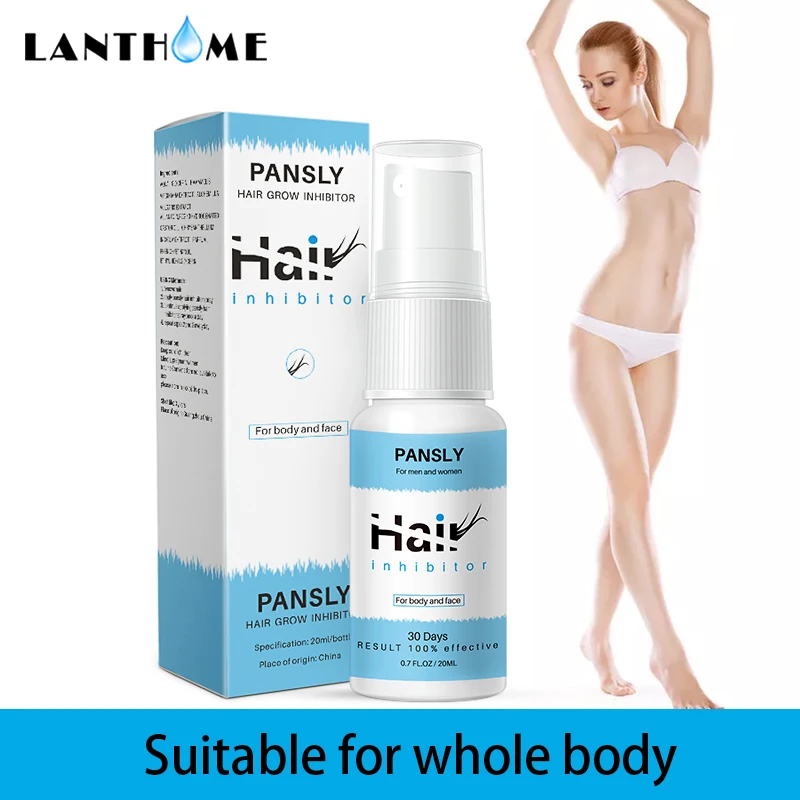 Pansly Hair Removal Spray Full Body Hair Growth Inhibitor Facial Removal Cream Stop Hair Beard Bikini Intimate Face Legs Armpit