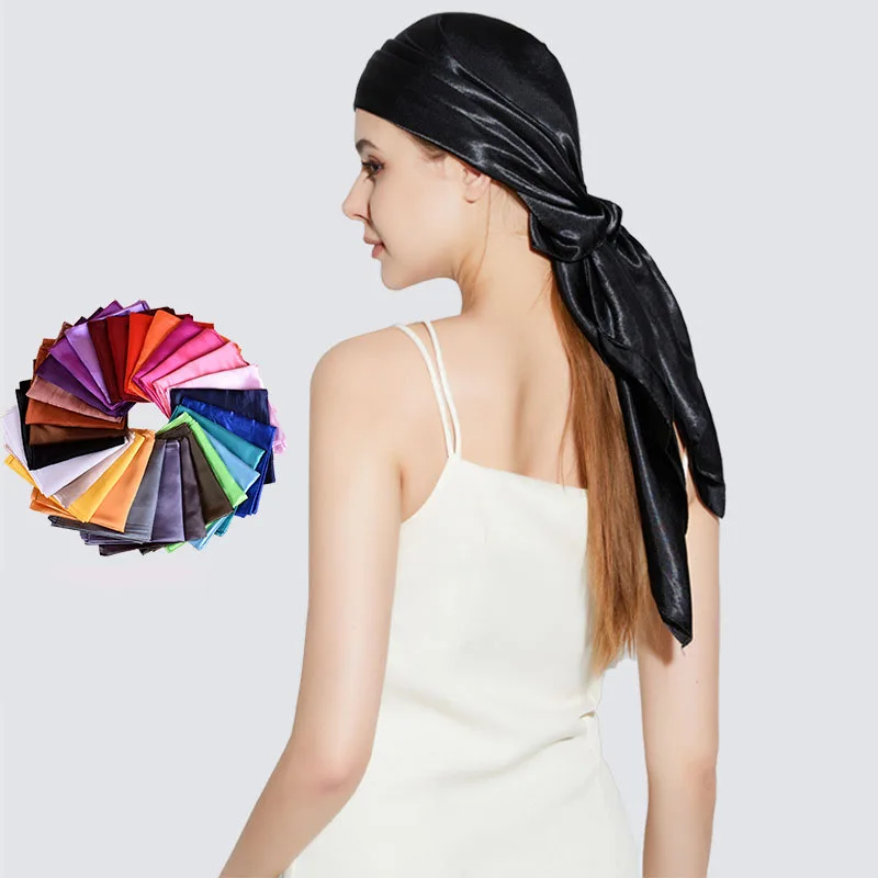 90 * 90 imitation silk square scarf, new solid color monochrome women's net color square scarf, high-end feel