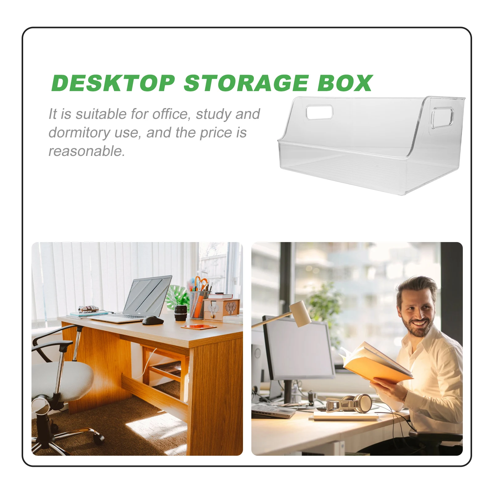 1pc Simple Cd Box Desktop Storage Organizer Large Capacity File Box For Office Study Transparent
