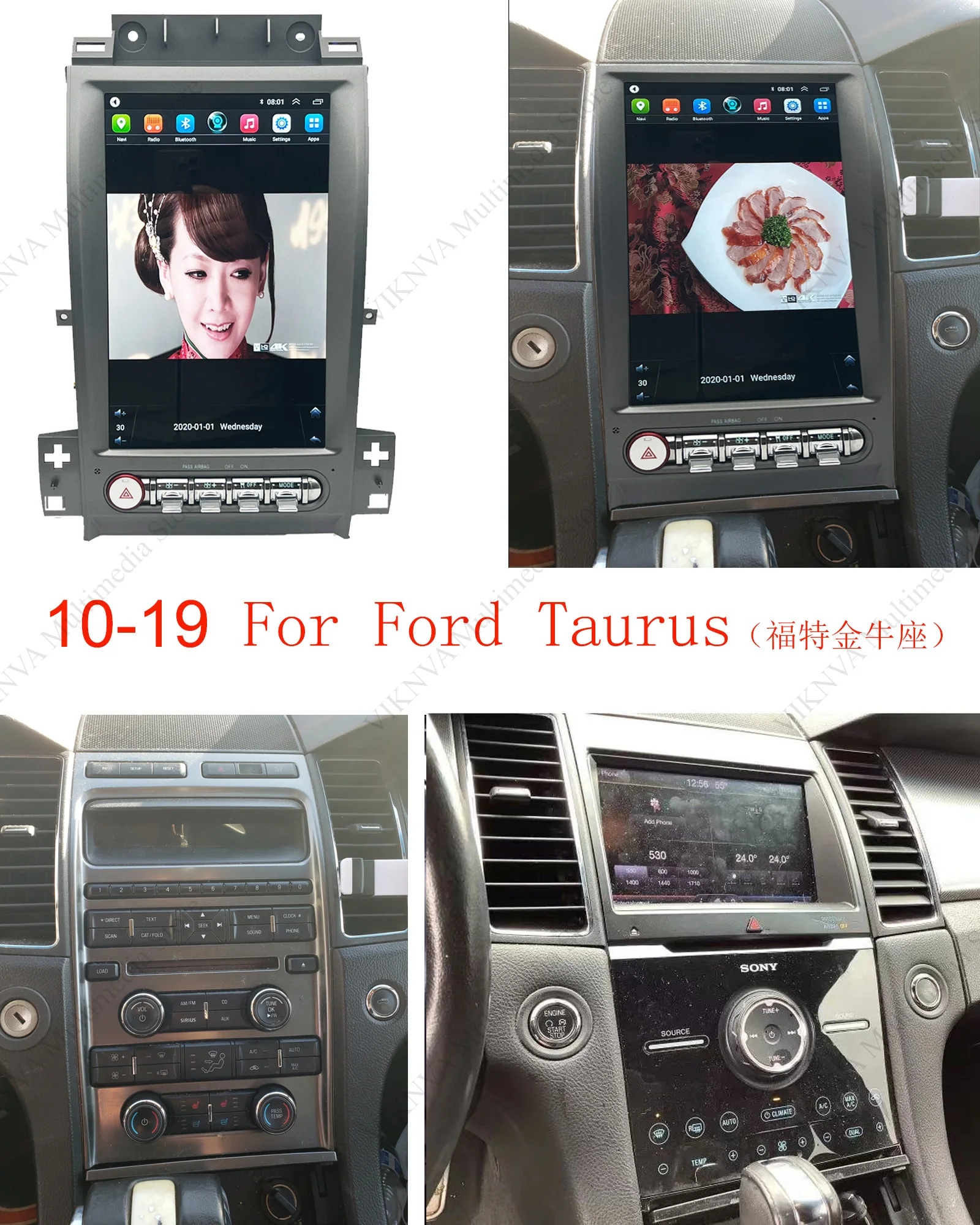 

For Ford Taurus 2010-2019 Car Radio Multimedia Player Wireless Carplay Android Auto Autoradio Stereo GPS Navi Head Unit WiFi 4G