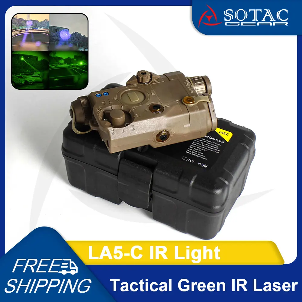 SOTAC GRAT Adjustable LA5-C IR LED Light Red Green IR Laser with Light Switch for Tactical Hunting Outdoor