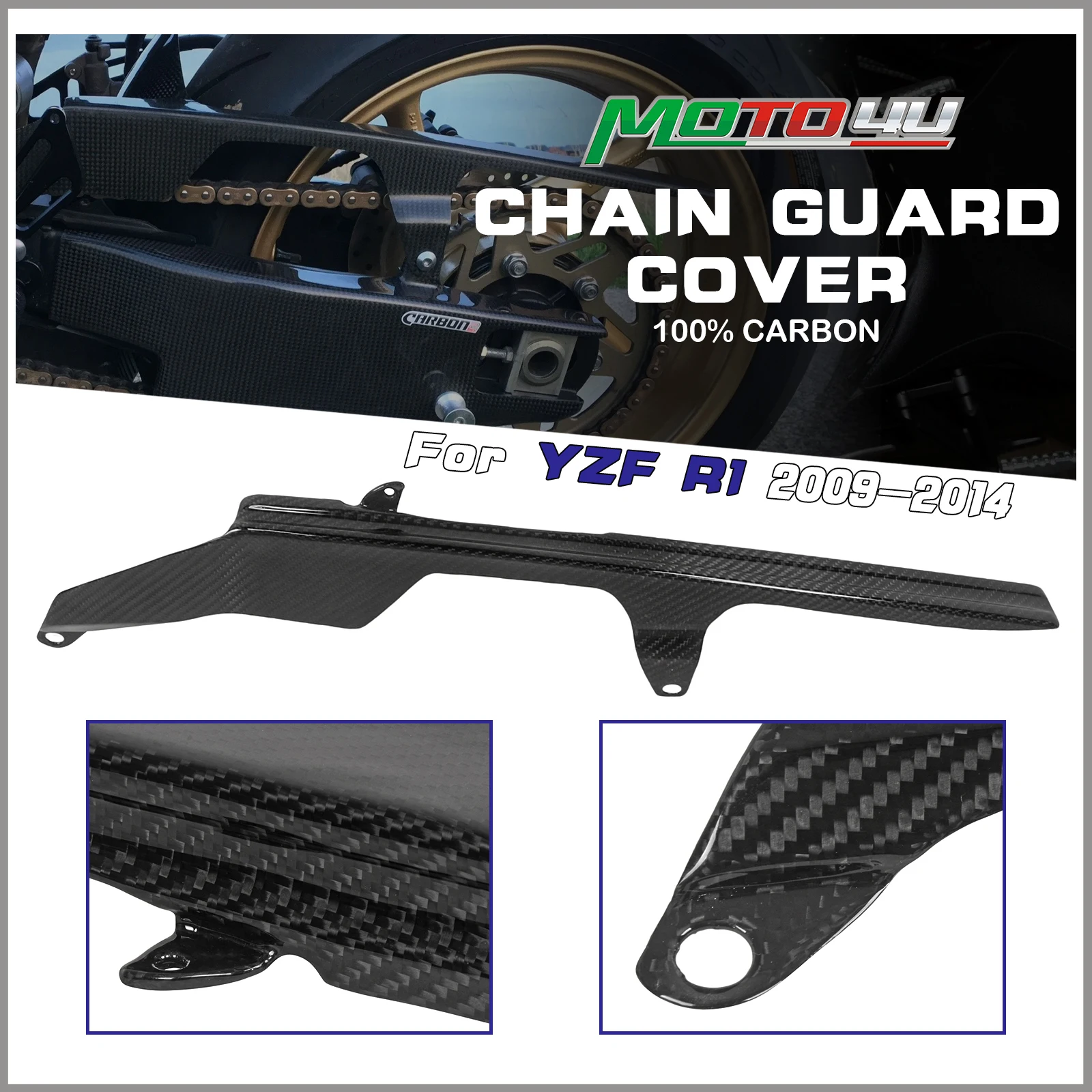 

For Yamaha YZF-R1 R1 2009 2010 2011 2012 2013 2014 Carbon Fiber Chain Guard Cover Fairing Part Kit Gloss Motorcycle Accessories