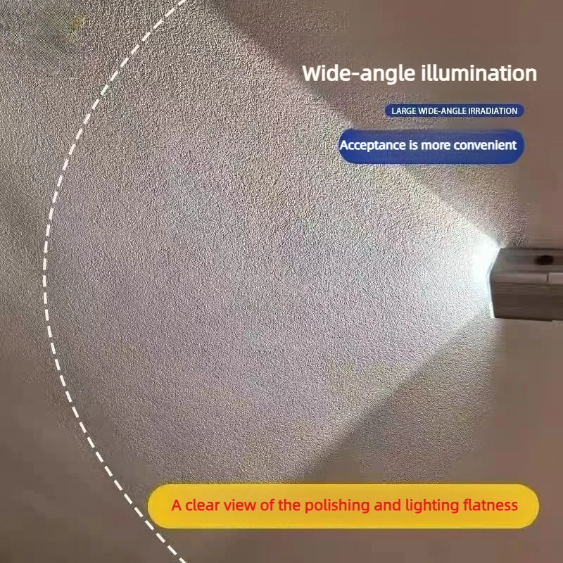 Black/silver Wall Grinding Acceptance LED Flashlight USB Interface Portable Decorative Long-life Leveling Lamp