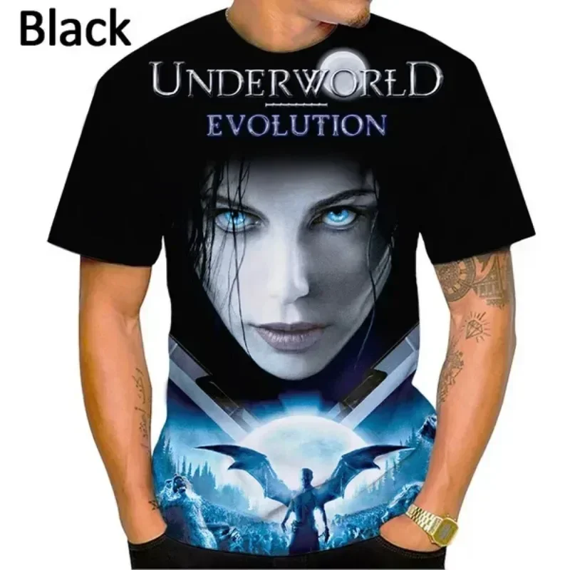 Underworld 3D Printing T-shirt Classic Science Fiction Movies Men\'s/women\'s Short-sleeved Personalized Hip-hop Casual Streetwear