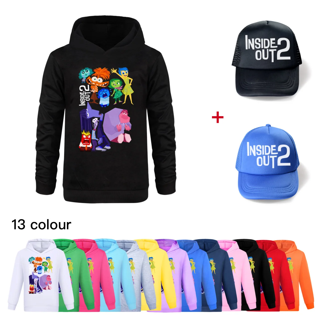 

New Movie Inside Out 2 Hoodie Kids Cartoon Clothing Teenager Boys Long Sleeve Sweatshirts Toddler Girls Coats Children Outerwear