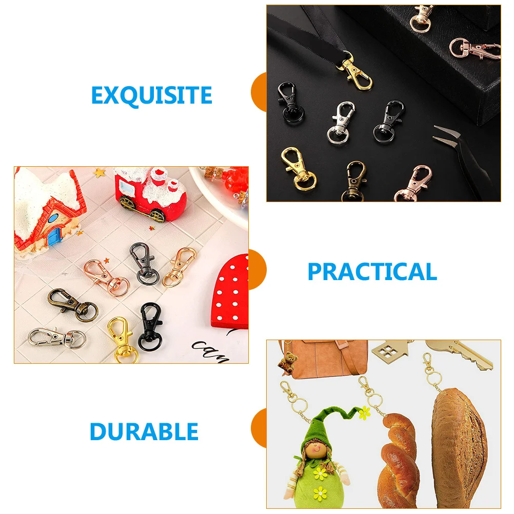 

35pcs Swivel Trigger Snap Hooks Zinc Alloy Lanyard Clips Keychain Accessories Lobster Claw Clasps Durable Metal Key Ring For