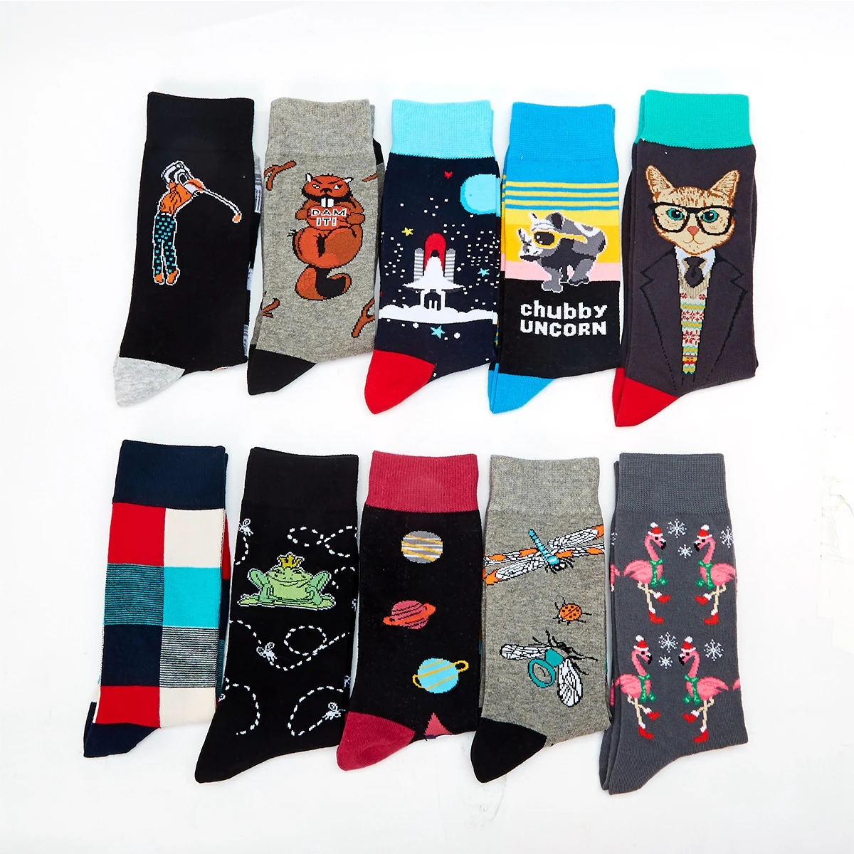 Happy Fashion Mans Socks Hip hop Harajuku Kawaii Cartoon Cotton Socks Star Trek Animals Geometric Funny Casual Sock Gift for Men