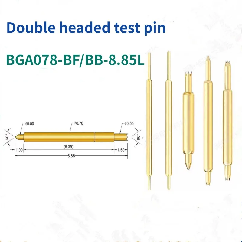 

100PCS/Box BGA Double Head Pin 078-JJ BB BJ BF 8.85L Semiconductor Double Head Phone High Frequency Test Pin Two End Stretching