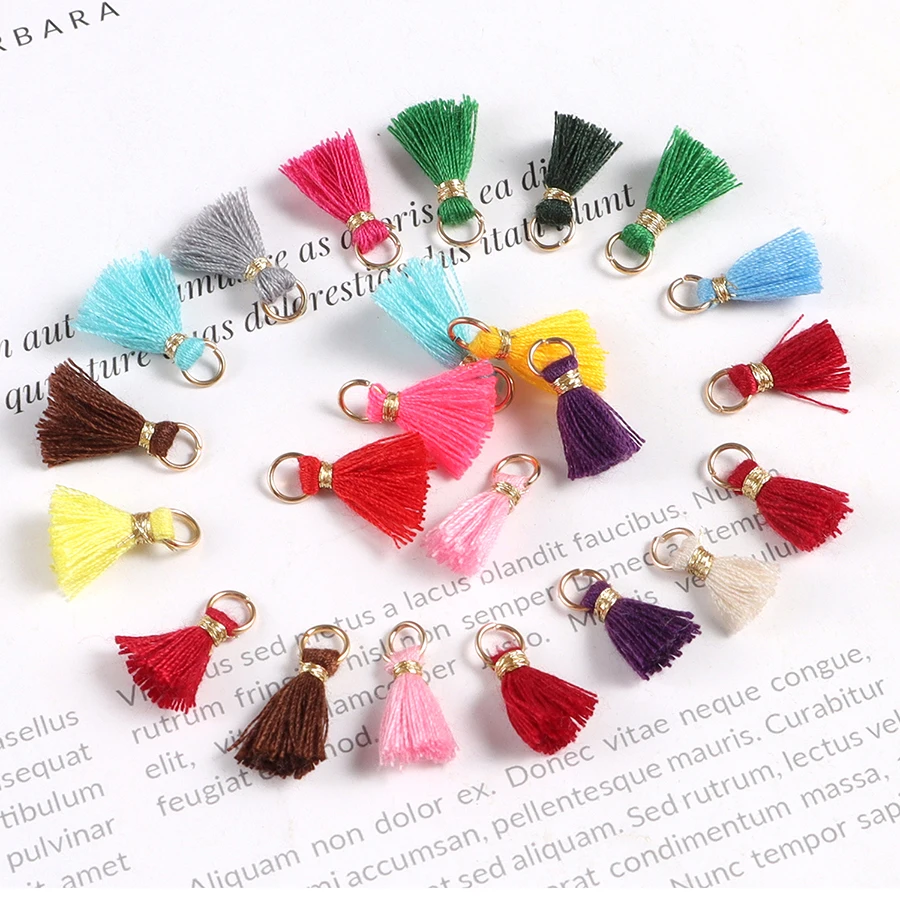 30pcsTiny Tri Layered Keychain Tassels Mini Tassel for Craft Jewelry Making Tassel for Earring Bookmark(Classic Color)