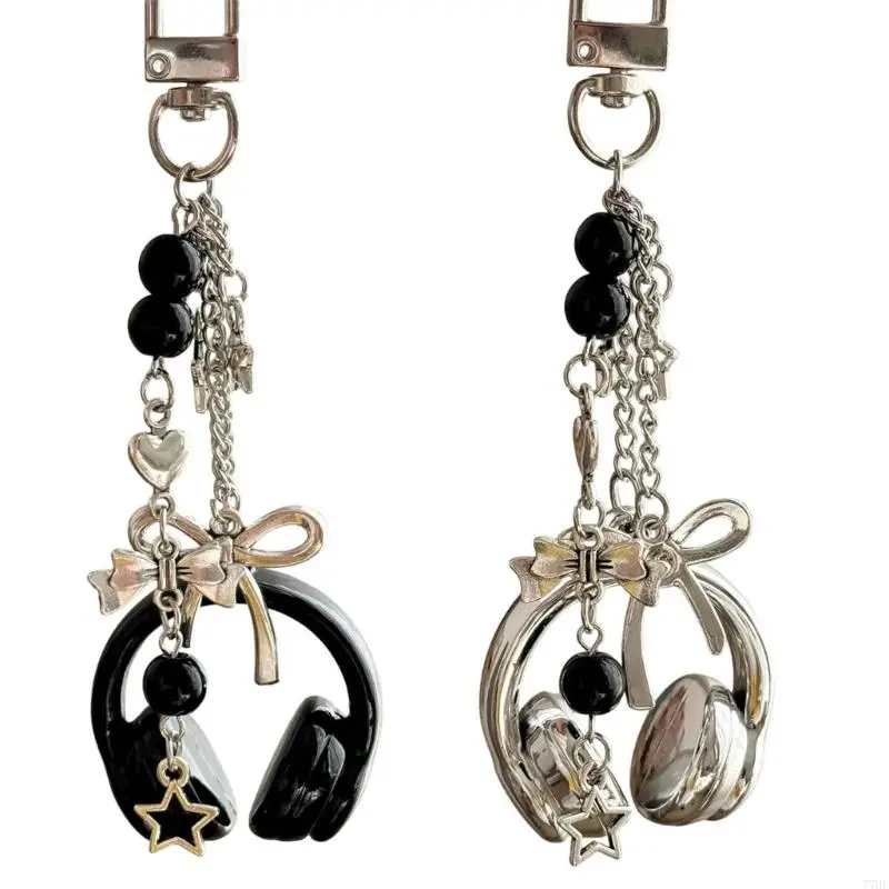 

77HE Набор из 1 шт.: серебристый, черный, варианты цвета, музыкальные наушники, брелок, аксессуар, современный декор для моды