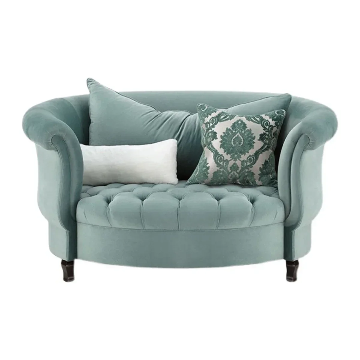 

European-Style Single Fabric Casual American Sofa Country Single round New Classical Single