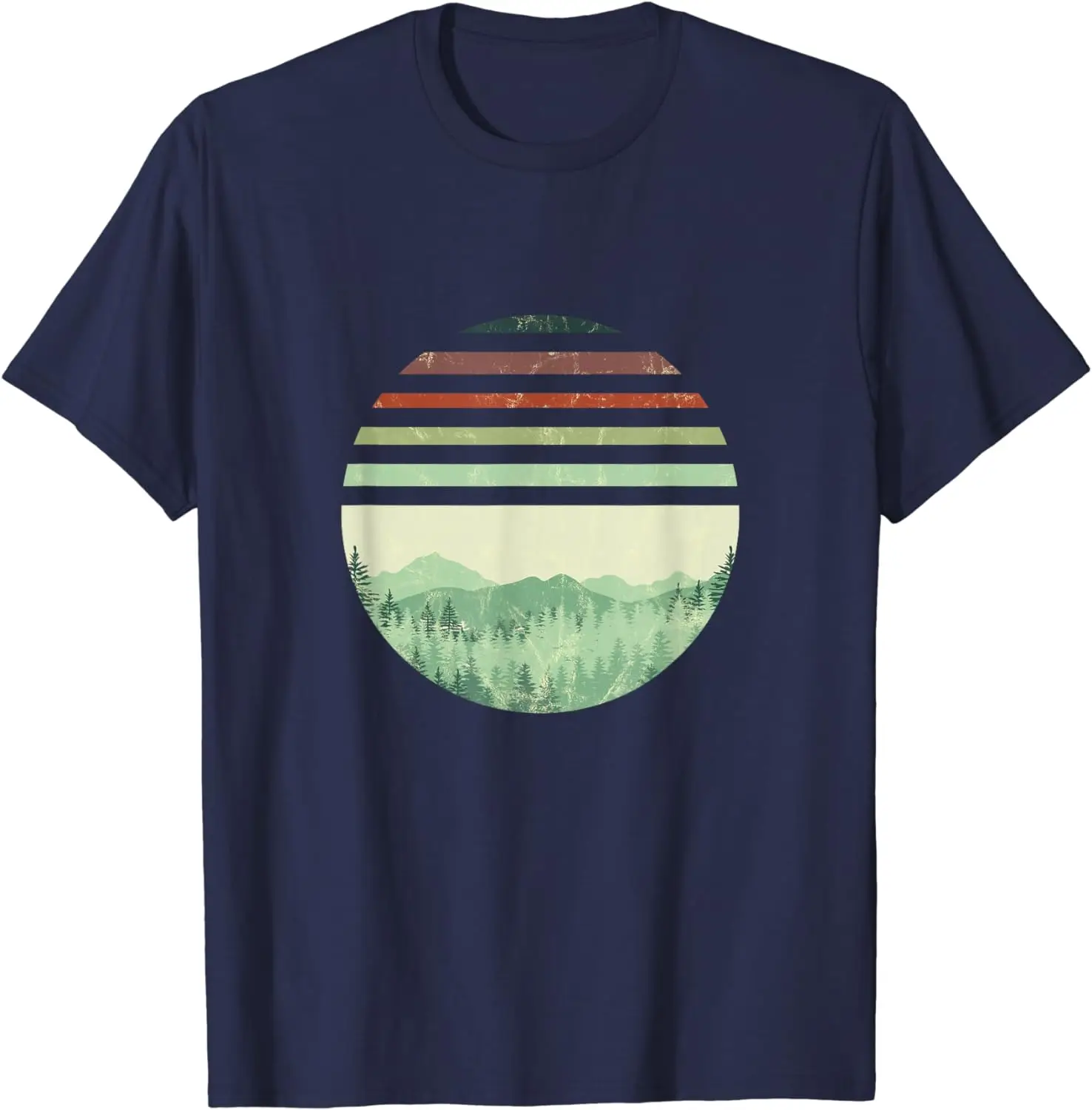 New for Summer 2024 Fun Vintage Pine Forest Nature Outdoor Camping T-shirt