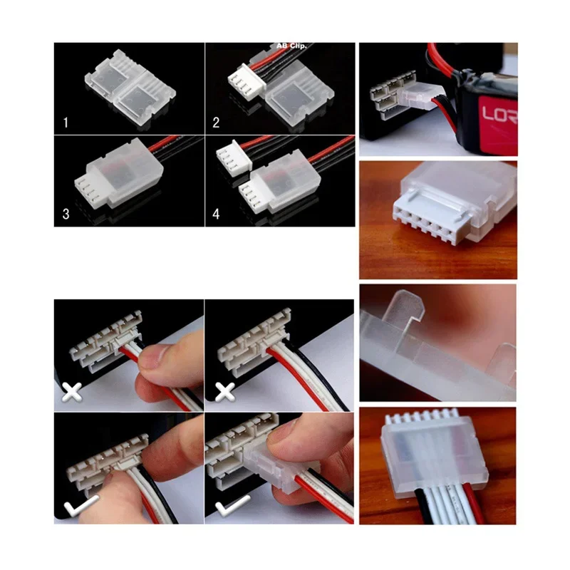 10pcs/lot 2S 3S 4S 5S 6S JST-XH Balanced head protection Balance Plug Savers AB Clip for Rc Lipo Battery