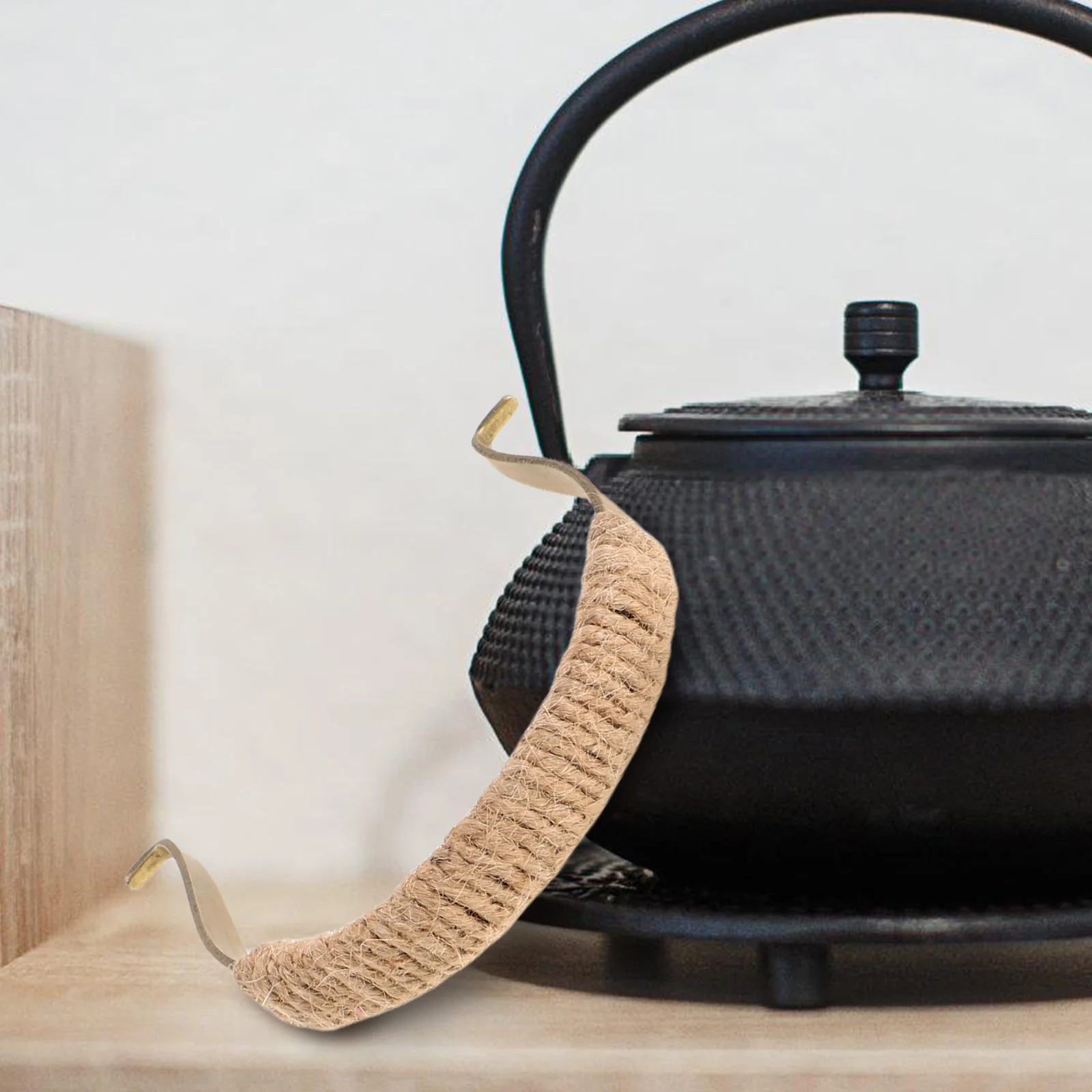 

2pcs Teapot Handle Vintage Ceramic Coffee Kettle Grip Replacement Sturdy Pottery U-shape Bendable Stainless Handmade