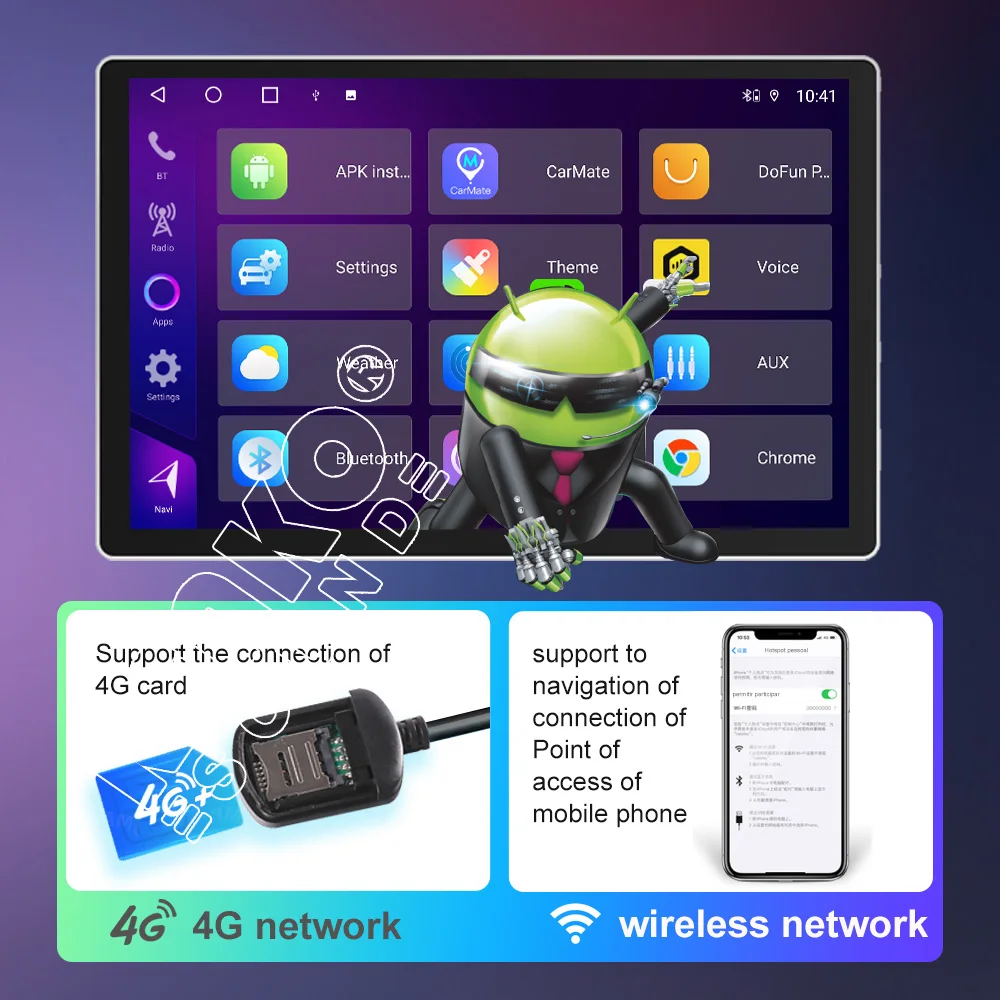 13.1 بوصة 2k شاشة مشغل فيديو السيارة TS10 6 + 128G Carplay QLED شاشة 8 Core CPU 4G GPS 360 وظيفة DVR BT راديو السيارة