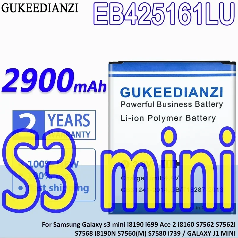 GUKEEDIANZI Battery EB425161LU 2900mAh For Samsung S7568 i8190N S7560 (M) S7580 i739/for GALAXY J1 MINI