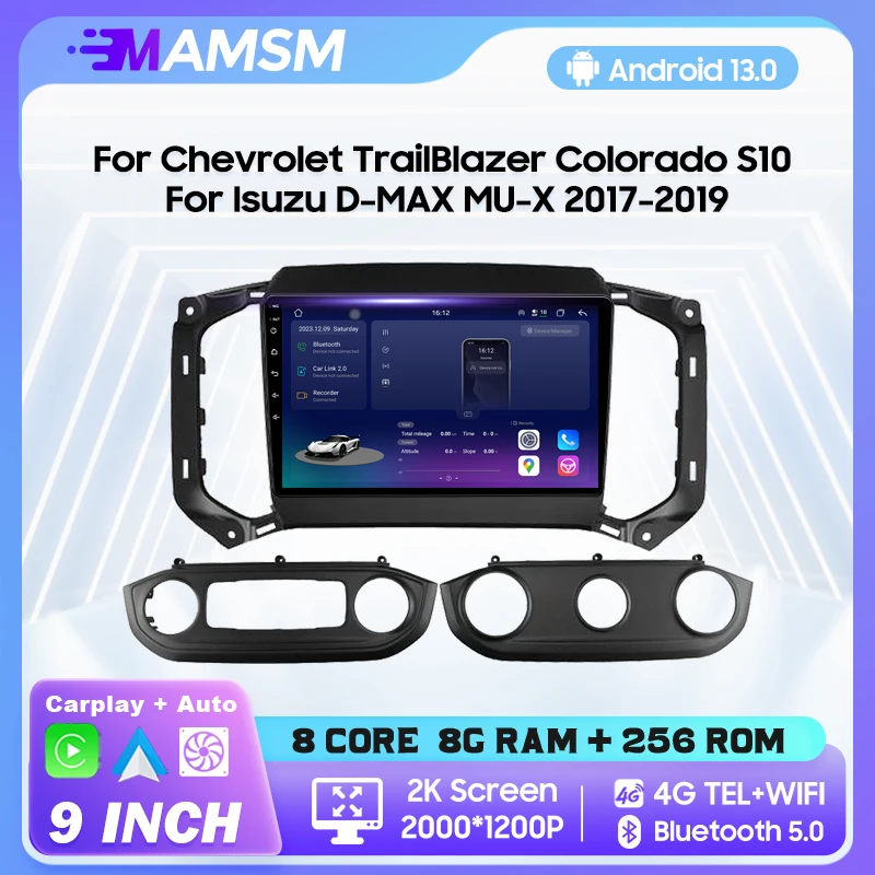 MAMSM Android13 Car Radio For Chevrolet TrailBlazer S10 Colorado 2017-2019 Multimedia Bluetooth Player Navigation GPS 4G Carplay