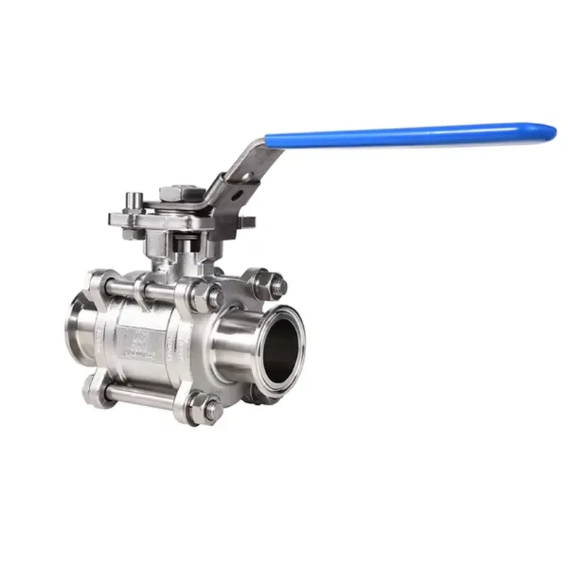 Liquid Cooling Stainless Steel Sanitary Three Piece Tri-Clamped Encapsulated Ball Valve