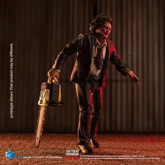 HIYA Exquisite Mini Series, Figura de Acción a Escala 1/18 (4 Pulgadas) de Leatherface de Texas Chainsaw Massacre 1974 con Máscara de Pretty Woman