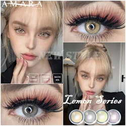 AMARA Brown Gray Color Contact Lenses for Eyes 1 Pair Beauty Pupils Lenses Eye LEMON Yearly Use Fashion Lenses Free Shipping