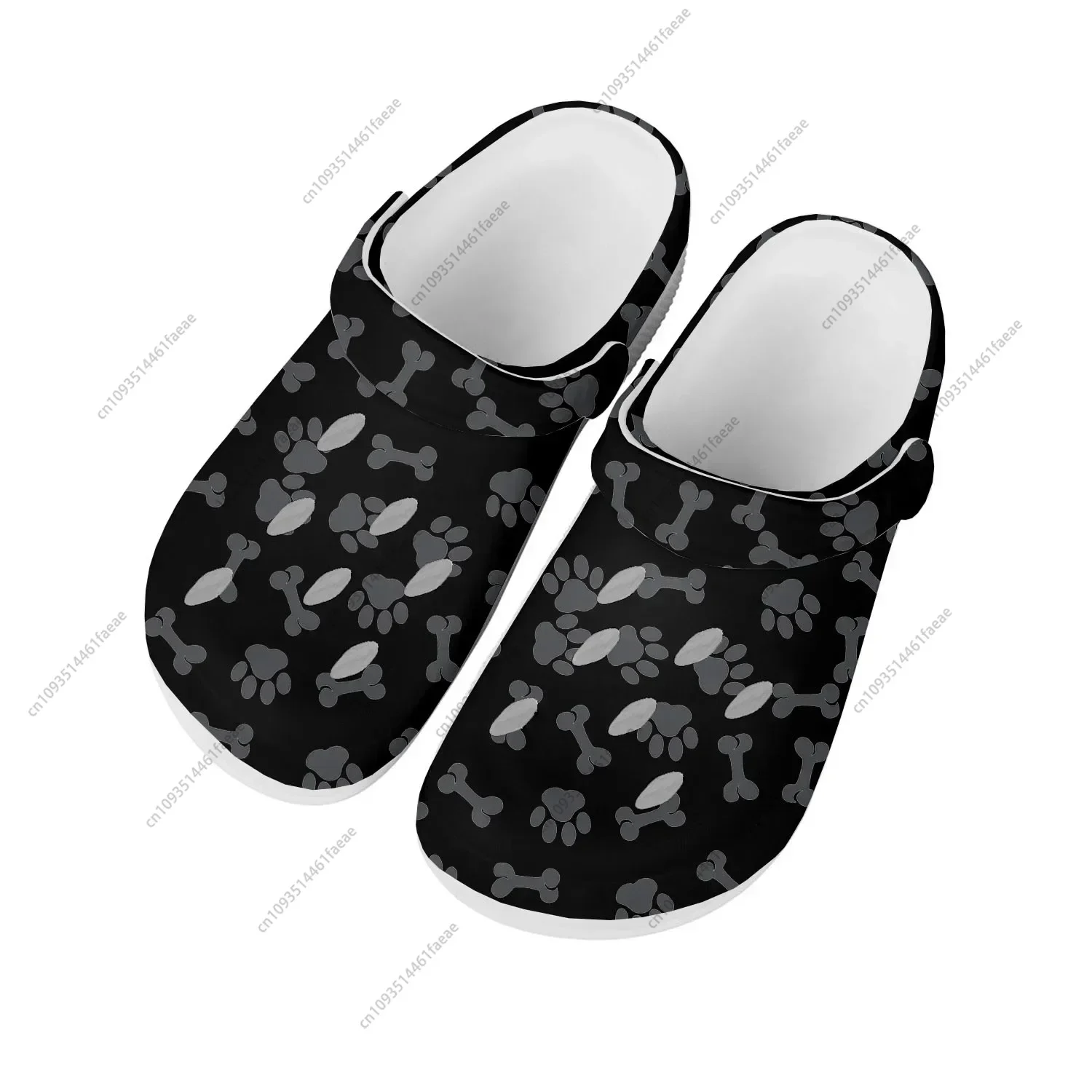 Dog Paw Print Pet Dog Home Clogs Custom Water Shoes Mens Womens Teenager Shoe Garden Clog Breathable Beach Hole Slippers White