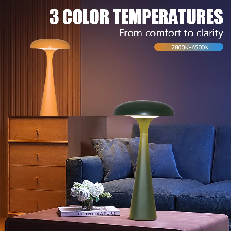 

Mushroom Jellyfish Lamp Modern Decoration LED Touch Night Light Wireless Rechargeable For Bedroom Study Living Room Gift