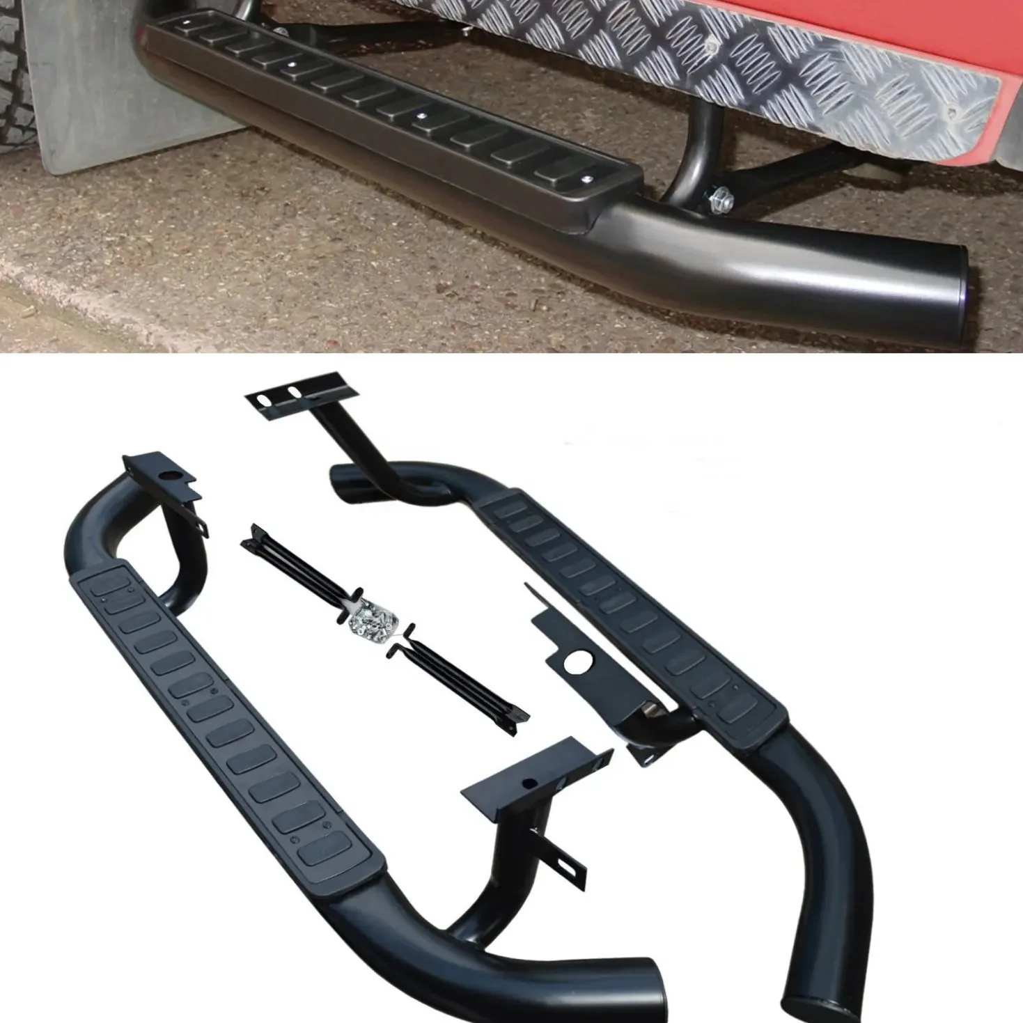 

For 2003-2019 Land Rover Defender 90 Side Pedal Black Side Pedal Competitive Bar, Defender Pedal