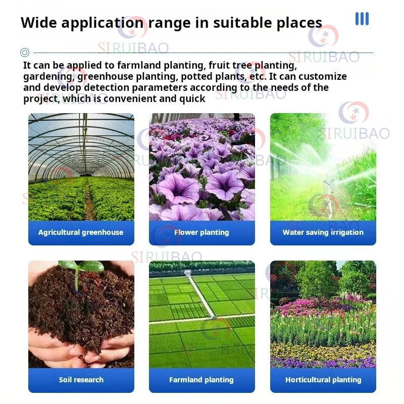 Soil Moisture Temperature Humidity RS485 Modbus Soil Sensor 7 in 1 Measure Soil Moisture Temperature Humidity EC PH NPK