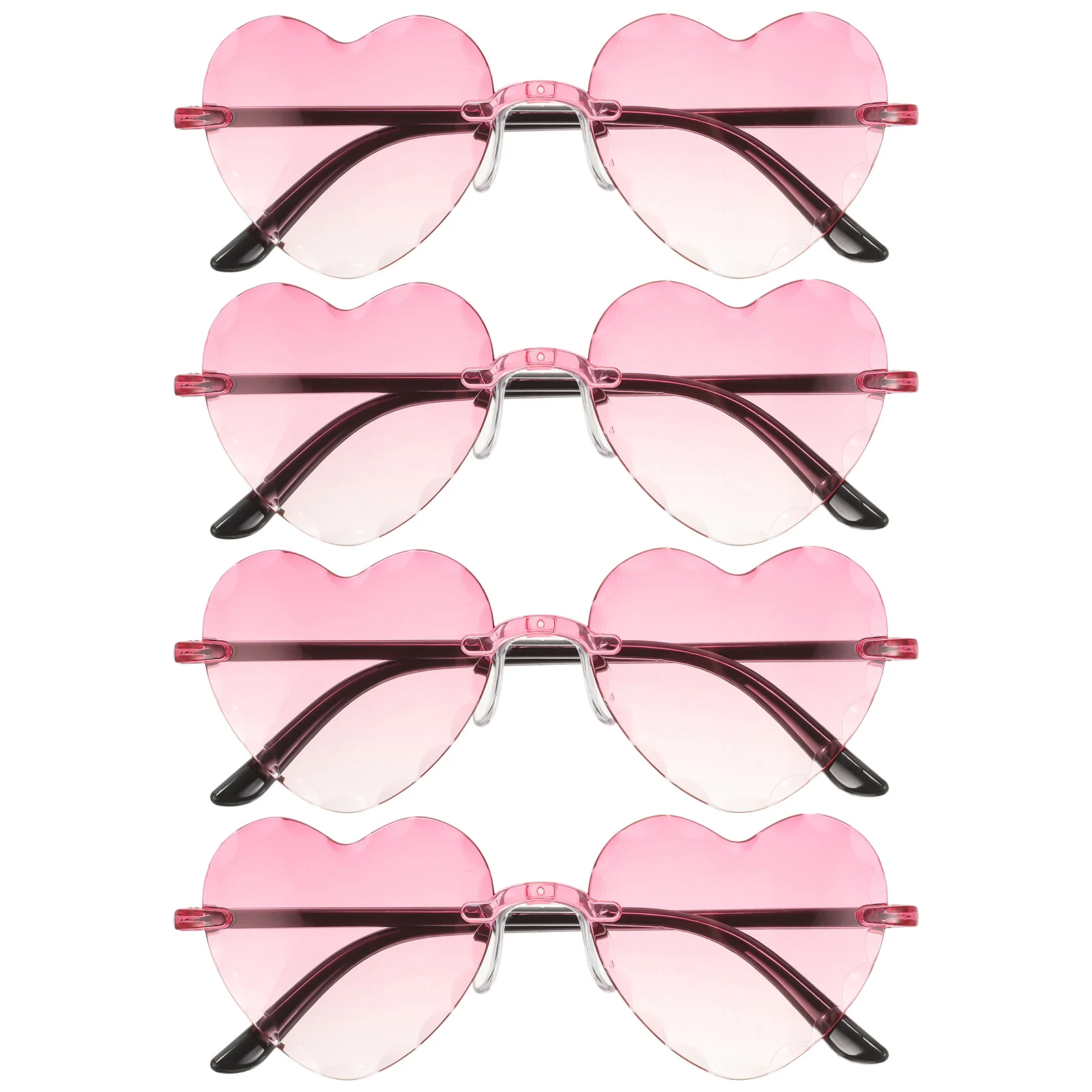 

4Pcs Heart Sunglasses Funny Party Eyeglasses Lightweight Cool Glasses for Beach Valentine Cosplay Stage Performance