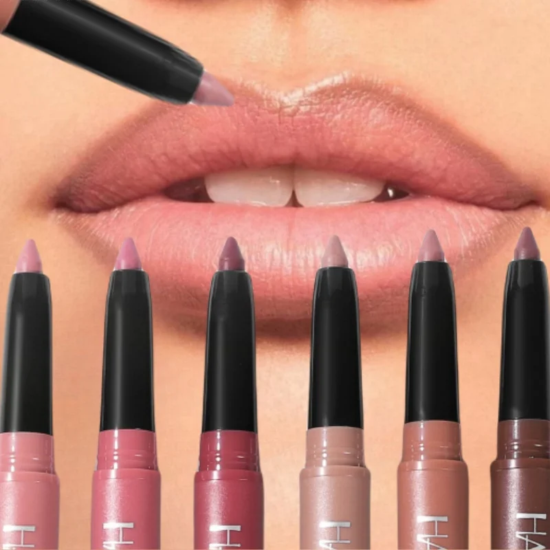 Matte Lipliner ดินสอกันน้ําสีม่วงลิปสติกปากกา Matte Velvet Lip Liner ปากกา Contour Make Up เซ็กซี่ Lasting Lips เครื่องสําอาง