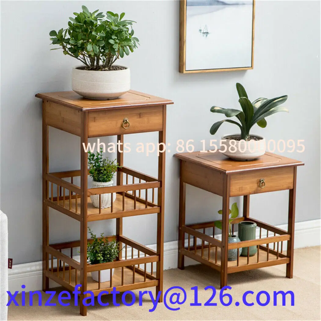

Customizable 2-Tier Retro Bedside Bamboo Sofa Coffee End Table