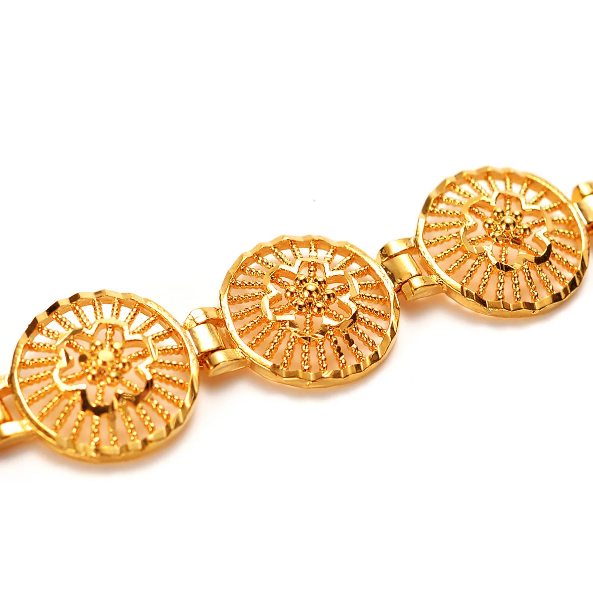 AU999 Gold Bracelet Womens Small Fresh Daisy Watch Chain Hollow 24k Pure Gold Sunflower Wrist Chain Real Gold Jewelry