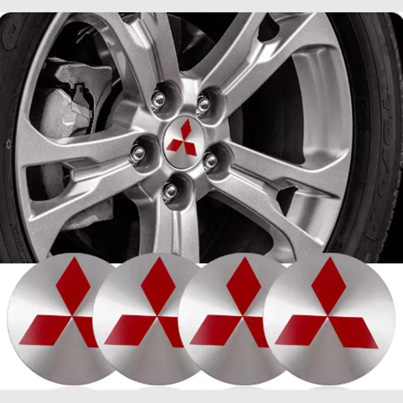 4pcs 56mm Car Wheel Center Hub Cap Rim Cover Emblem Sticker For Mitsubishi Outlander I200 Pajero Eclipse ASX Lancer Space Delica