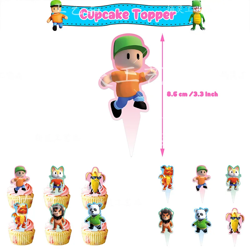 Cartoon Stumble Guys Theme DIY Balloons Party Supplies Birthday Banner Latex Balloon Decoration Cake Supplies Baby Shower Toys