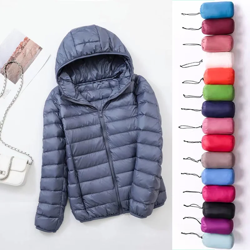 

Plus Size Light Down Jacket Women 2026 Autumn Spring Lightweight Padded Jackets Short Hooded Warm Duck Down Coat Women Outerwear