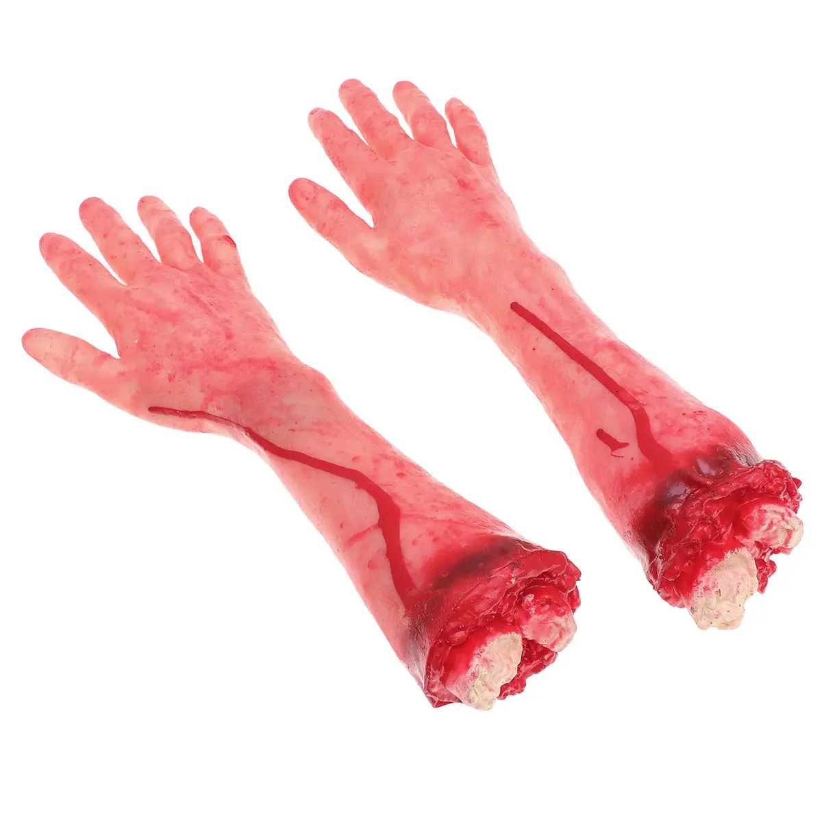 

2pcs Latex Halloween Hand Prop Realistic Bloody Cut Off Arm Scary Fake Hand Decor Horror Party Decoration Life Size Terror Hand
