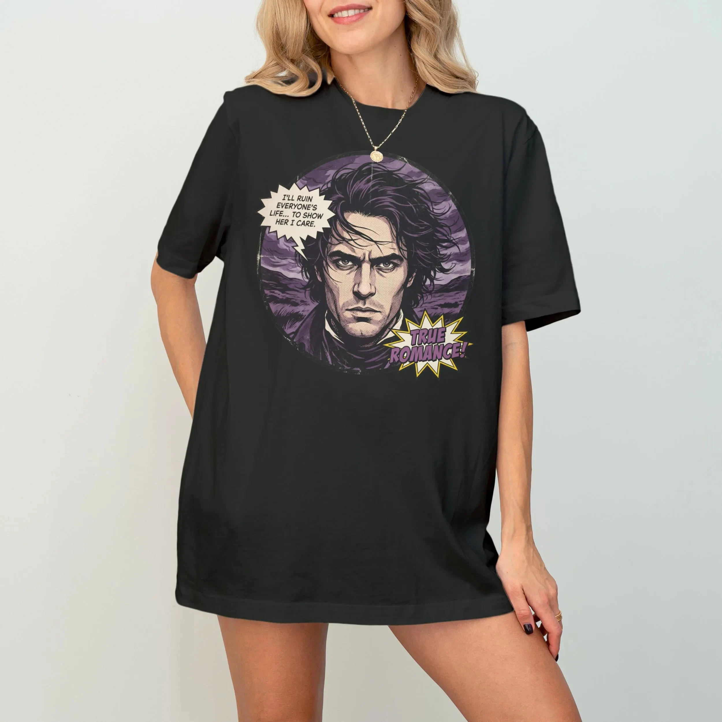 Wuthering Heights 100%Cotton Heathcliff graphic Tshirt unisex 2026 summer New Emily Bronte O-neck fashion Short Sleeve Men shirt