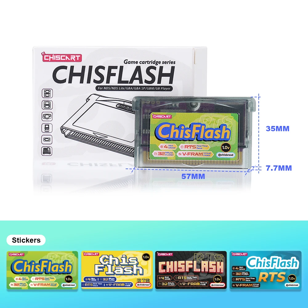 Chiscart ChisFlash 1.0V Virtuelles FRAM Echtzeit-Speicher-Flash-Modul Kompatibel mit NDS NDSL GBA GBASP GBM GB Spieler-Konsolen – Detail 4