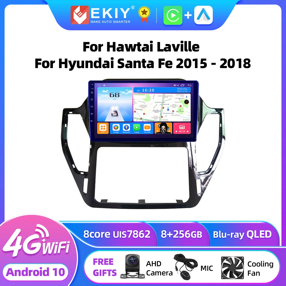 

EKIY T7 Android 10.0 для Hawtai Laville для Hyundai Santa Fe 2015 - 2018 автомобильное радио-навигация стерео GPS No 2din Carplay DVD HU