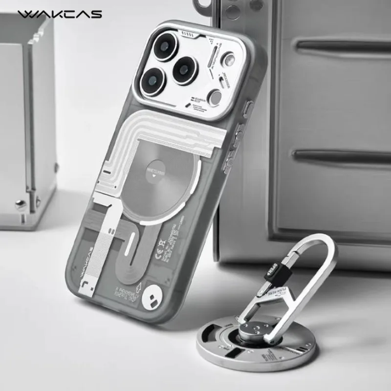 

WAKCAS Frosted Phone Case for iphone15/16/17/17pro Max Personalized Magnetic Suction Anti-fall Shell Phone Protective Cover