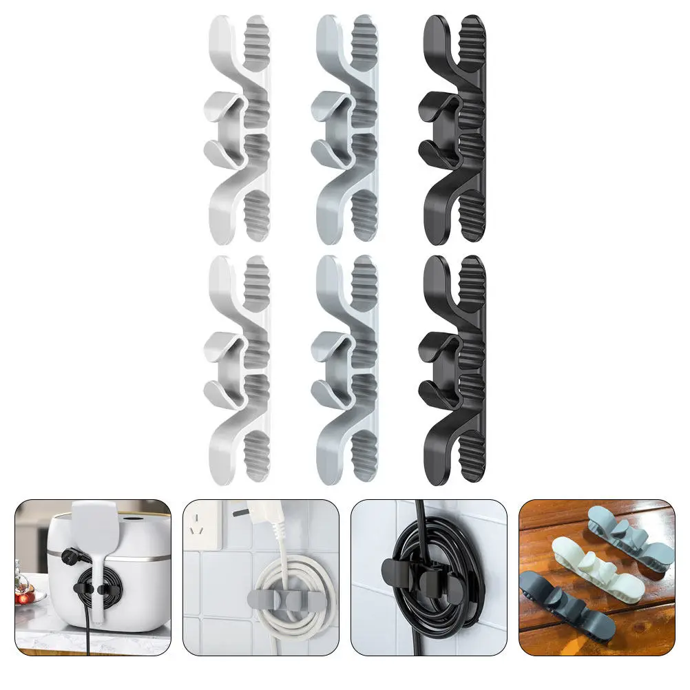 6Pcs Kitchen Appliance Cord Organizer Adhesive Stick-on Holder Wire Keeper for Power Cable Organizing Multipurpose Kitchen Cable